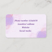 スミレ水彩抽象芸術花 名刺 (裏面)