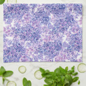 スミレ水彩薄紫花 キッチンタオル (折り畳み)