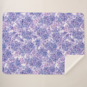 スミレ水彩薄紫花 シェルパブランケット (正面(横))