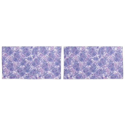 スミレ水彩薄紫花 枕カバー (正面-セット)