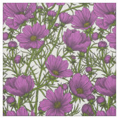スミレ色のコスモスの花 ファブリック (見本)