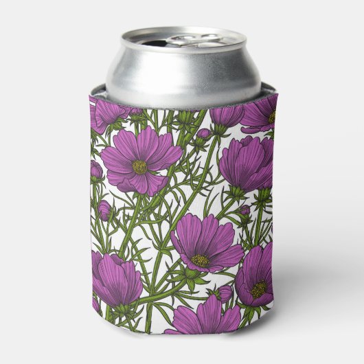 スミレ色のコスモスの花 缶クーラー (缶正面)
