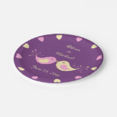 スミレ色のラブバーパーソナライズされたズ ペーパープレート (アングル)