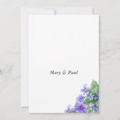 スミレ色のラベンダー金ゴールドの結婚花 招待状 (裏面)