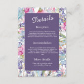 スミレ色のワイルドフラワーの緑の葉 エンクロージャーカード (正面)