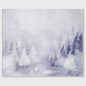 スミレ色の冬の風景 雪 ラッピングペーパー (フラット)