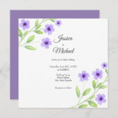 スミレ色の花 招待状 (正面/裏面)