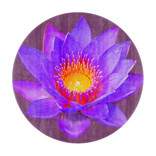 スミレ色の蓮の花 カッティングボード (正面)