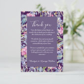 スミレ色パステルワイルドフラワー結婚の緑 サンキューカード (スタンド正面)