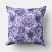 スミレ花の水彩模様 クッション (正面)