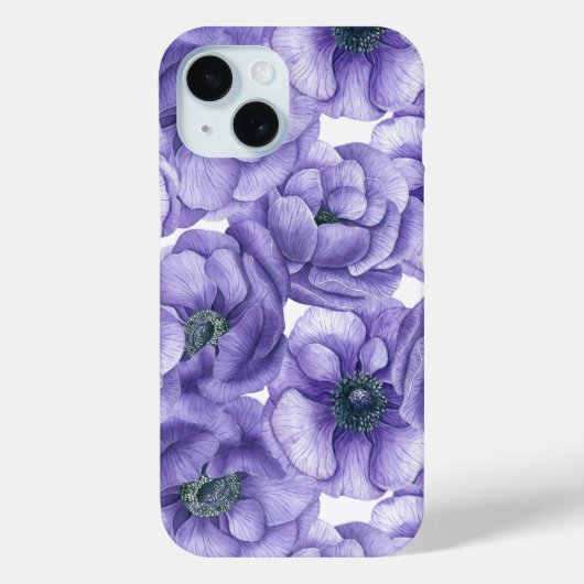 スミレ花の水彩模様 Case-Mate iPhoneケース (裏面)