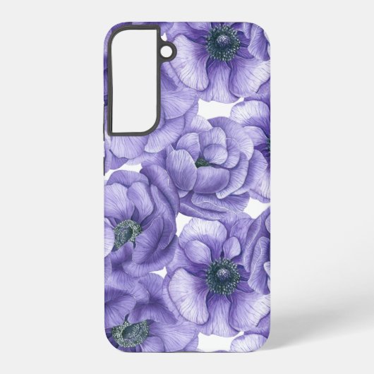 スミレ花の水彩模様 SAMSUNG GALAXYケース (裏面)