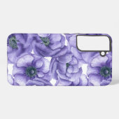 スミレ花の水彩模様 SAMSUNG GALAXYケース (裏面横)