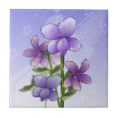 スミレ花アート タイル (正面)