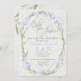 スミレ花緑テラリウム赤ちゃんシャワー 招待状