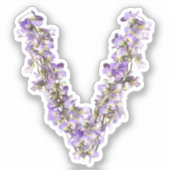 スミレ花 – スミレの名前イニシャル シール (正面)