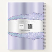 スミレ銀瑪瑙の大理石名 ノートブック (裏面)