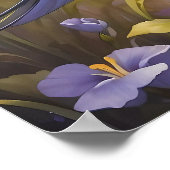 スミレ飛んでいるーの花の畑を飲み込む ポスター (角)