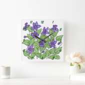 スミレ スクエア壁時計 (ホーム)