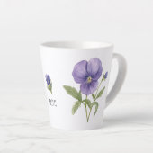 スミレ 二月の誕生花 カフェラテマグ (右アングル)