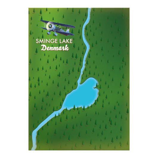 スミンゲレイクデンマークの旅行マップ フォトプリント            (正面)