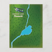 スミンゲレイクデンマークの旅行マップ ポストカード (正面)