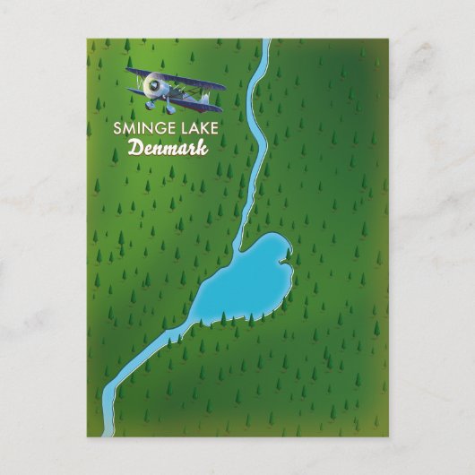 スミンゲレイクデンマークの旅行マップ ポストカード (正面)