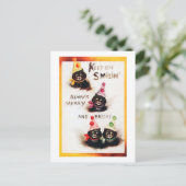 スミ保リンの黒猫ルイ・ワーイン ポストカード (スタンド正面)