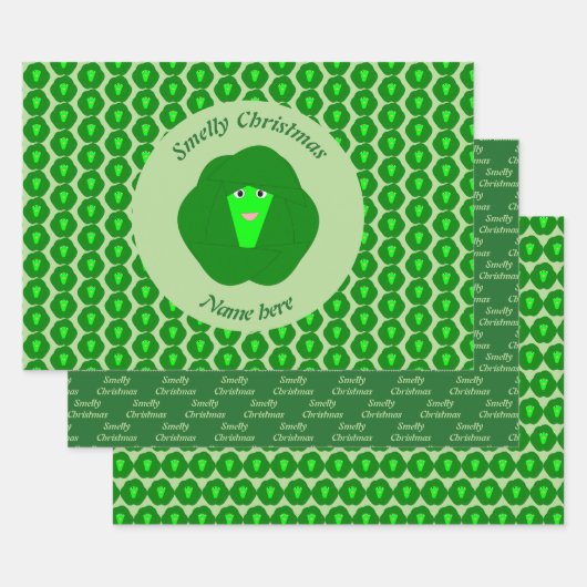 スムリークリスマスブリュッセルスプラウトカスタム ラッピングペーパーシート (セット)