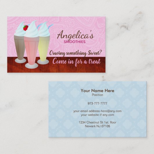 スムージーのスローガンの名刺 名刺 (正面/裏面)