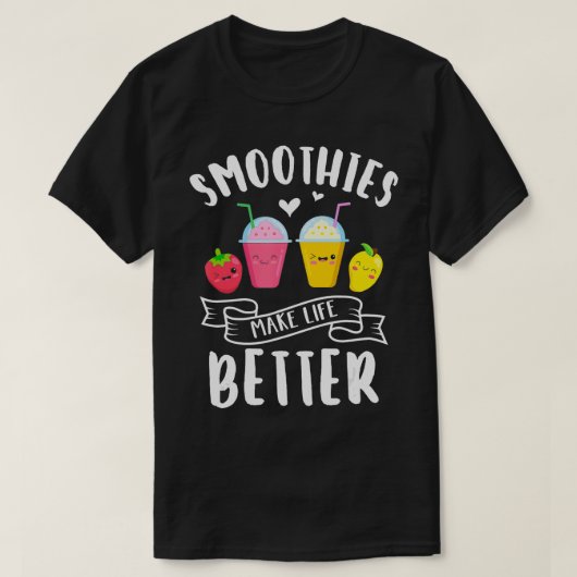 スムージーは人生をより良くブレンダー果物野菜 Tシャツ (デザイン正面)