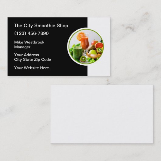 スムージーカフェ 名刺 (正面/裏面)