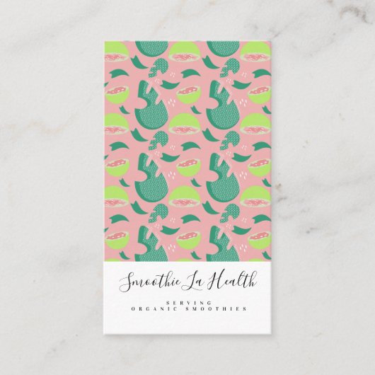 スムージーミルクシェイクフルーツグアバピンクパターン 名刺 (正面)