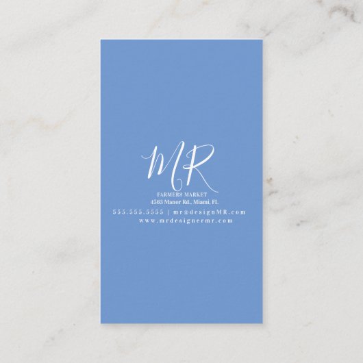 スムージーミルクシェイクフルーツスタンドがミルクシェイクを飲む 名刺 (裏面)