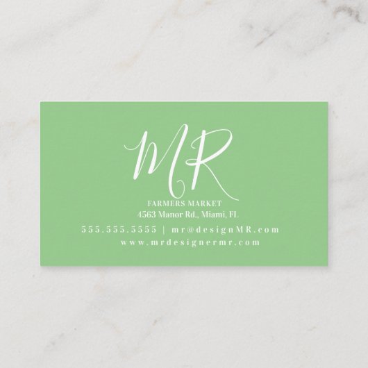 スムージーミルクシェイクフルーツレモンミックスピンクグリーン 名刺 (裏面)