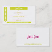 スムージー及びジュースバーの名刺のロイヤリティカード ロイヤリティカード (正面/裏面)