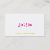 スムージー及びジュースバーの名刺のロイヤリティカード ロイヤリティカード (裏面)