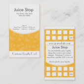 スムージー及びジュースバーの名刺のロイヤリティカード ロイヤリティカード (正面/裏面)