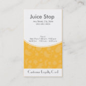 スムージー及びジュースバーの名刺のロイヤリティカード ロイヤリティカード (正面)