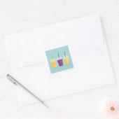 スムージー3ドリンクカラフルスクエアステッカー スクエアシール