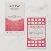 スムージー&ジュースバー名刺ロイヤリティカード ロイヤリティカード (正面/裏面)