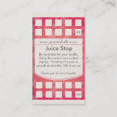 スムージー&ジュースバー名刺ロイヤリティカード ロイヤリティカード (裏面)