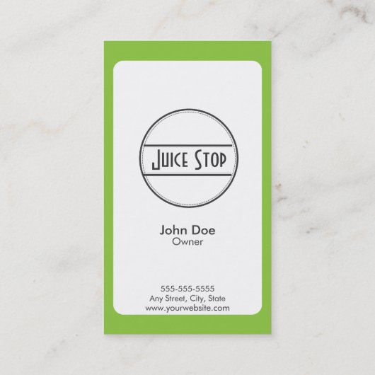 スムージー&ジュースバー名刺ロイヤリティカード ロイヤリティカード (裏面)