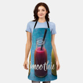 スムージー・ジュース飲むマンゴー・オレンジ・キウイのプレゼント エプロン (着用した状態)