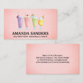 スムージー・ドリンク | ピンクレザー 名刺 (正面/裏面)