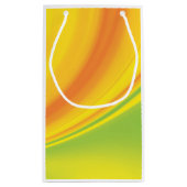 スムースイエローの緑の色のブレンド背景 スモールペーパーバッグ (裏面)