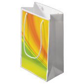 スムースイエローの緑の色のブレンド背景 スモールペーパーバッグ (正面アングル)