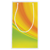 スムースイエローの緑の色のブレンド背景 スモールペーパーバッグ (正面)