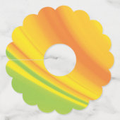 スムースイエローの緑の色のブレンド背景 ワイングラスタグ (正面)