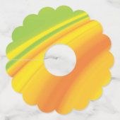 スムースイエローの緑の色のブレンド背景 ワイングラスタグ (裏面)